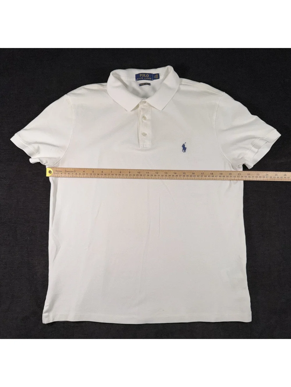 Polo Ralph Lauren Custom Slim Fit White Polo Shirt Size Large